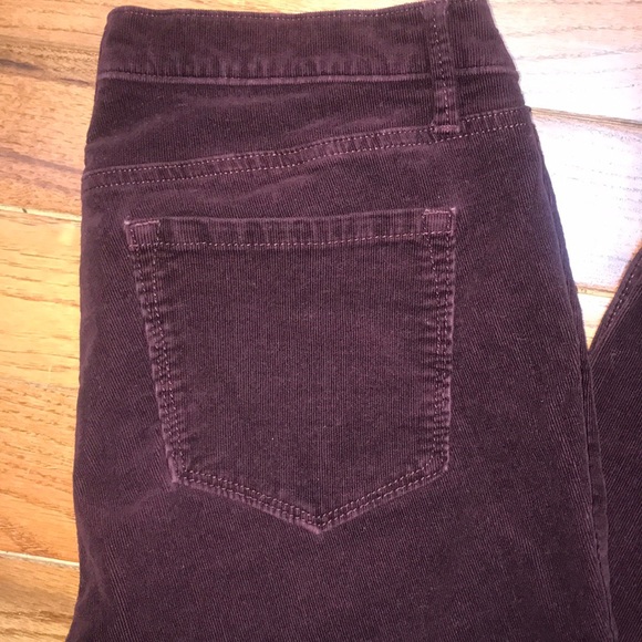 |Ann Taylor| Burgundy Wine Straight Corduroy Cords - Picture 4 of 5